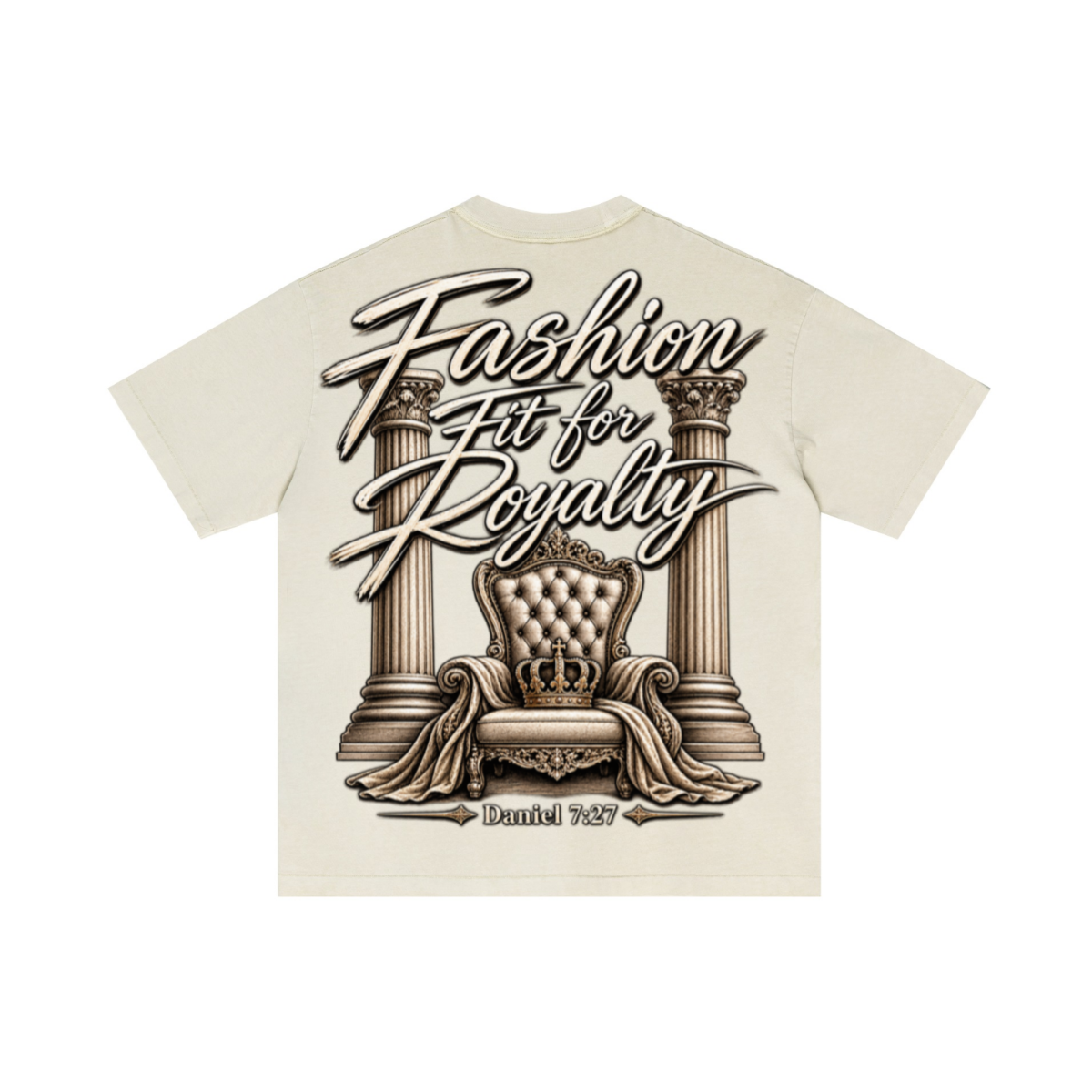 275GSM Unisex Double-Yarn 100% Cotton Plain-Wash T-shirt Apricot Grey