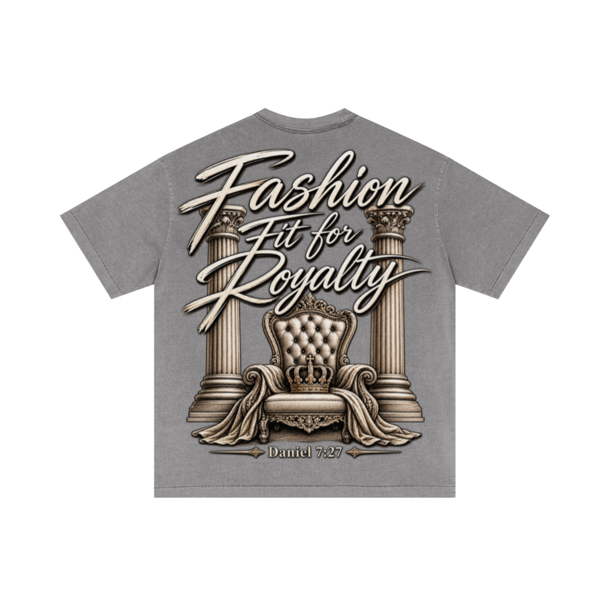 275GSM Unisex Double-Yarn 100% Cotton Plain-Wash T-shirt Medium Grey
