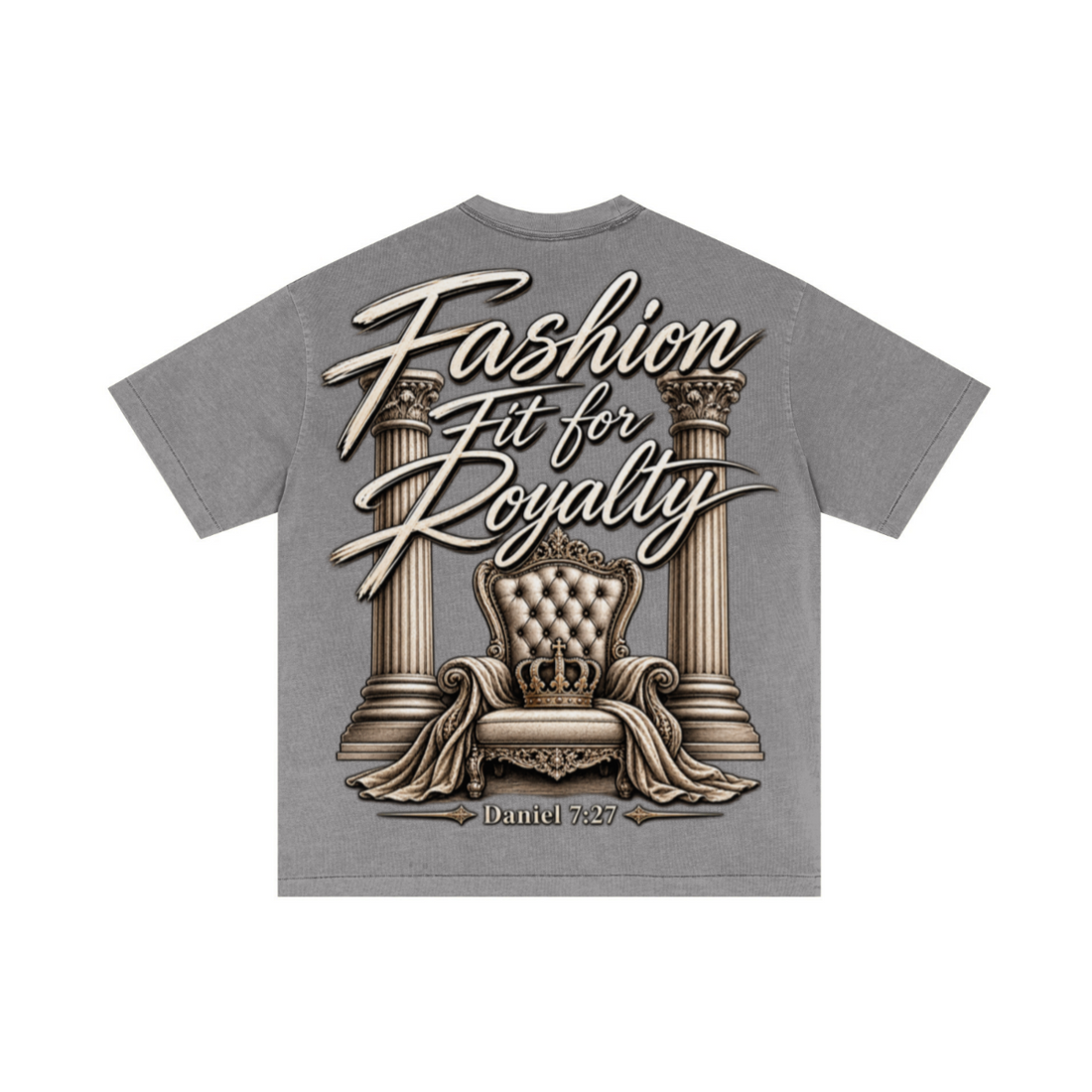 275GSM Unisex Double-Yarn 100% Cotton Plain-Wash T-shirt Medium Grey