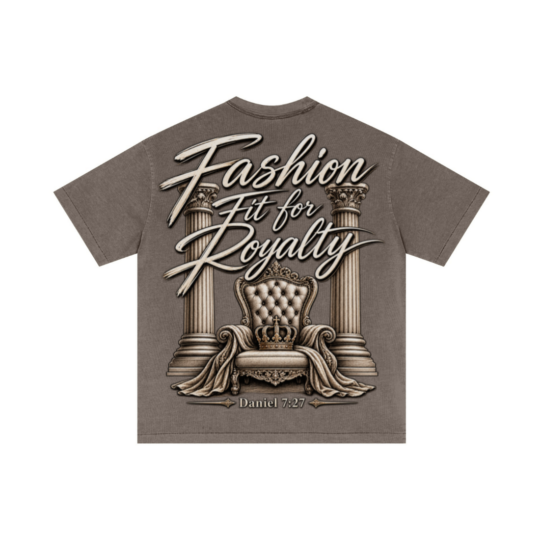 275GSM Unisex Double-Yarn 100% Cotton Plain-Wash T-shirt Coffee Brown
