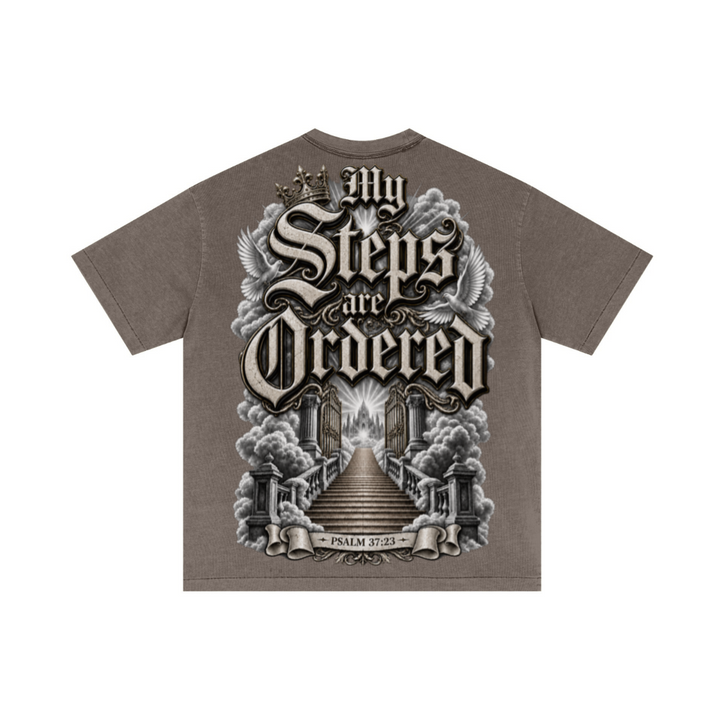 275GSM Unisex Double-Yarn 100% Cotton Plain-Wash T-shirt Coffee Brown