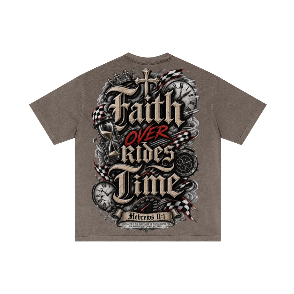 275GSM Unisex Double-Yarn 100% Cotton Plain-Wash T-shirt Coffee Brown