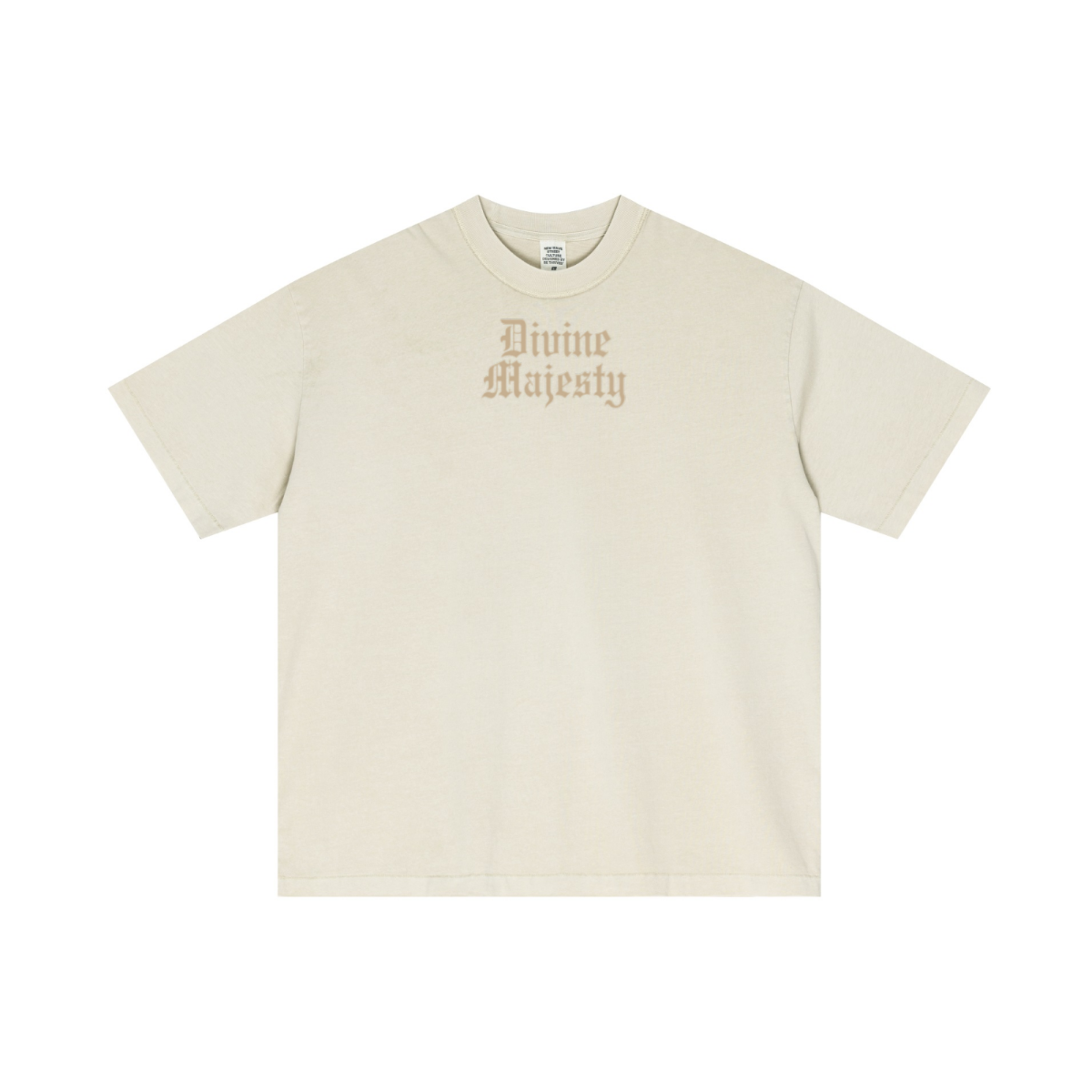 275GSM Unisex Double-Yarn 100% Cotton Plain-Wash T-shirt Apricot Grey