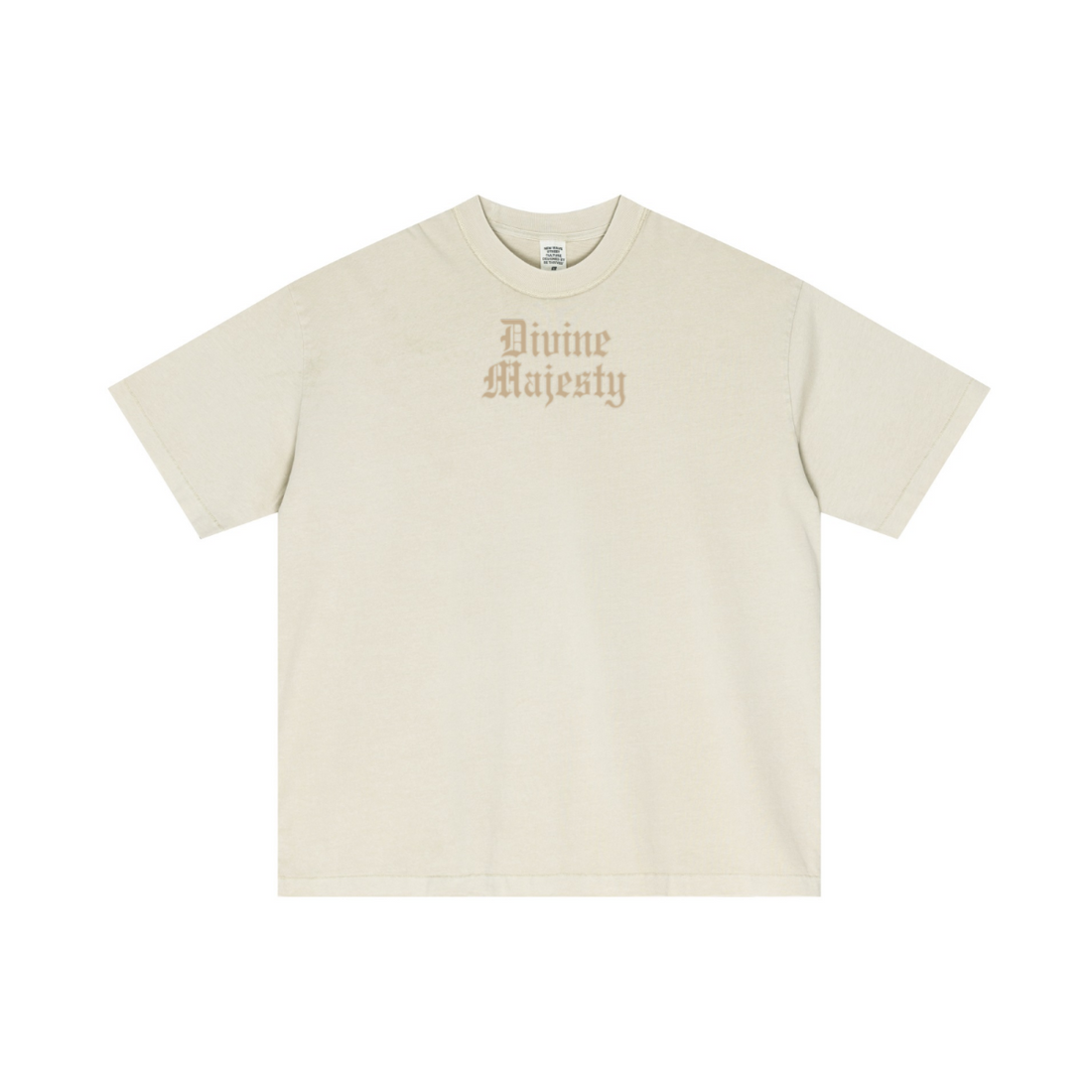275GSM Unisex Double-Yarn 100% Cotton Plain-Wash T-shirt Apricot Grey