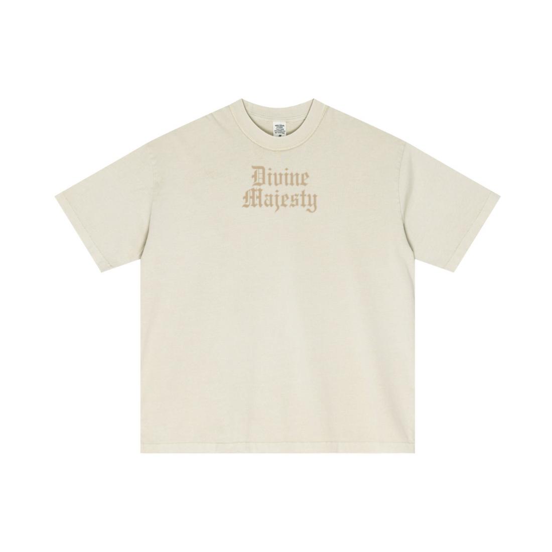 275GSM Unisex Double-Yarn 100% Cotton Plain-Wash T-shirt Apricot Grey