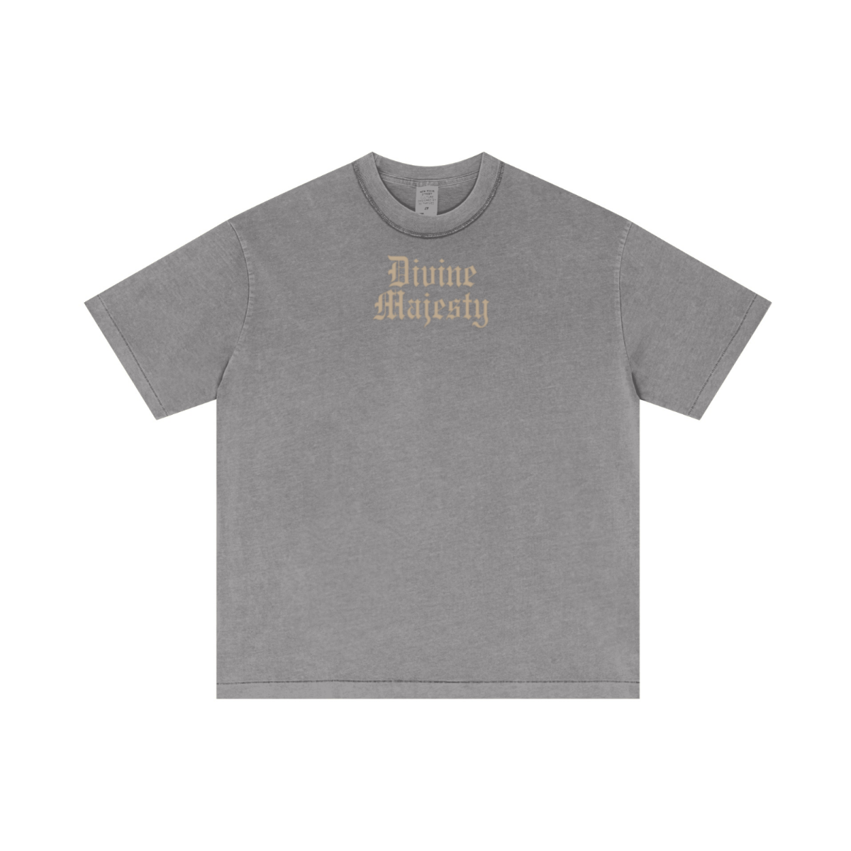 275GSM Unisex Double-Yarn 100% Cotton Plain-Wash T-shirt Medium Grey