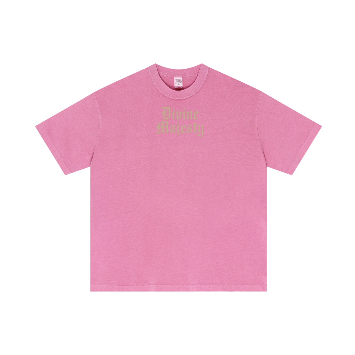 275GSM Unisex Double-Yarn 100% Cotton Plain-Wash T-shirt Rose Pink