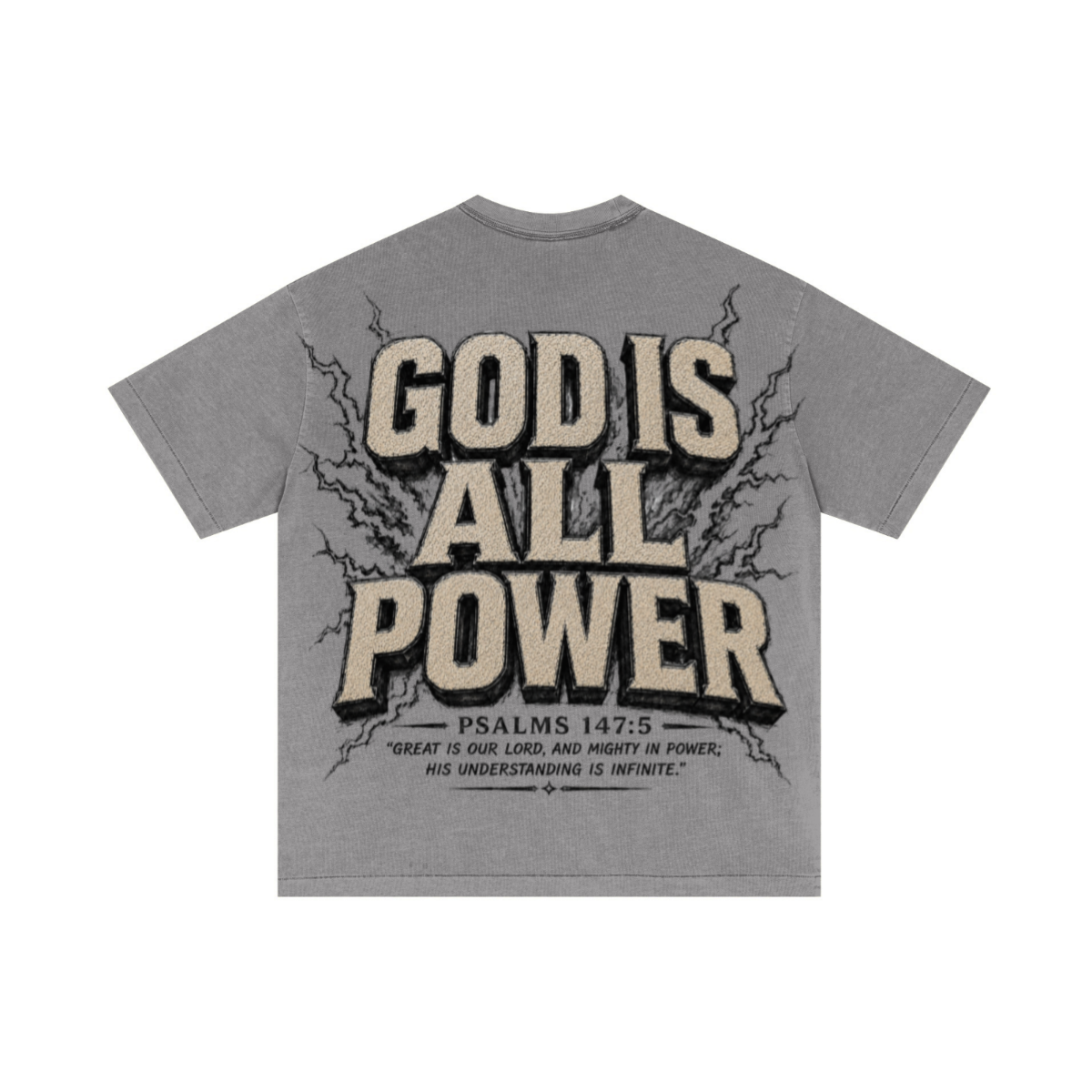 275GSM Unisex Double-Yarn 100% Cotton Plain-Wash T-shirt Medium Grey