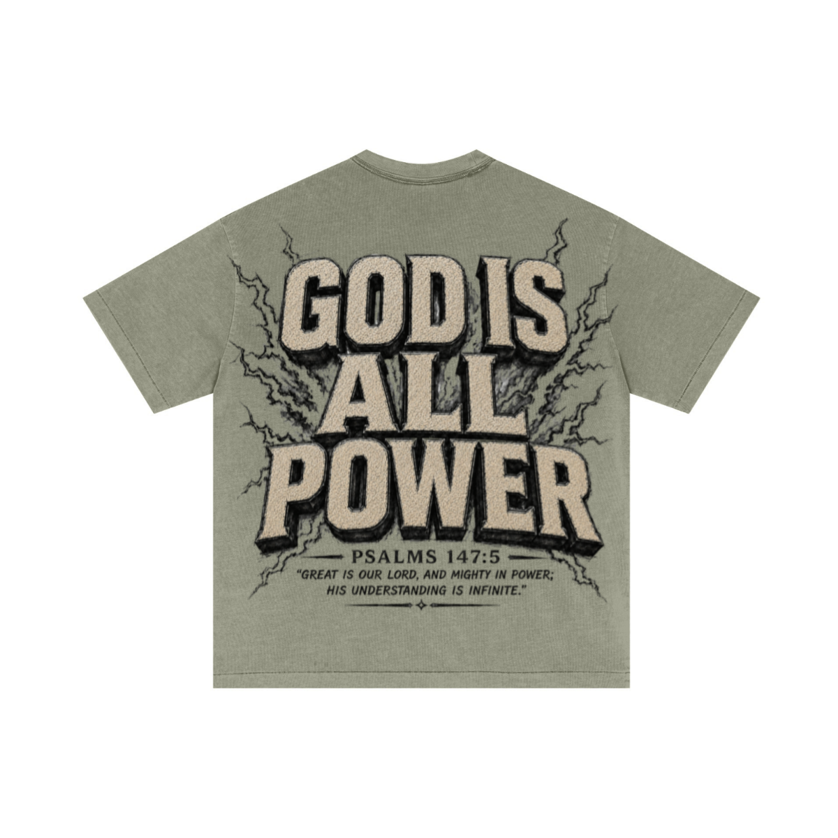 275GSM Unisex Double-Yarn 100% Cotton Plain-Wash T-shirt Greyish Green 