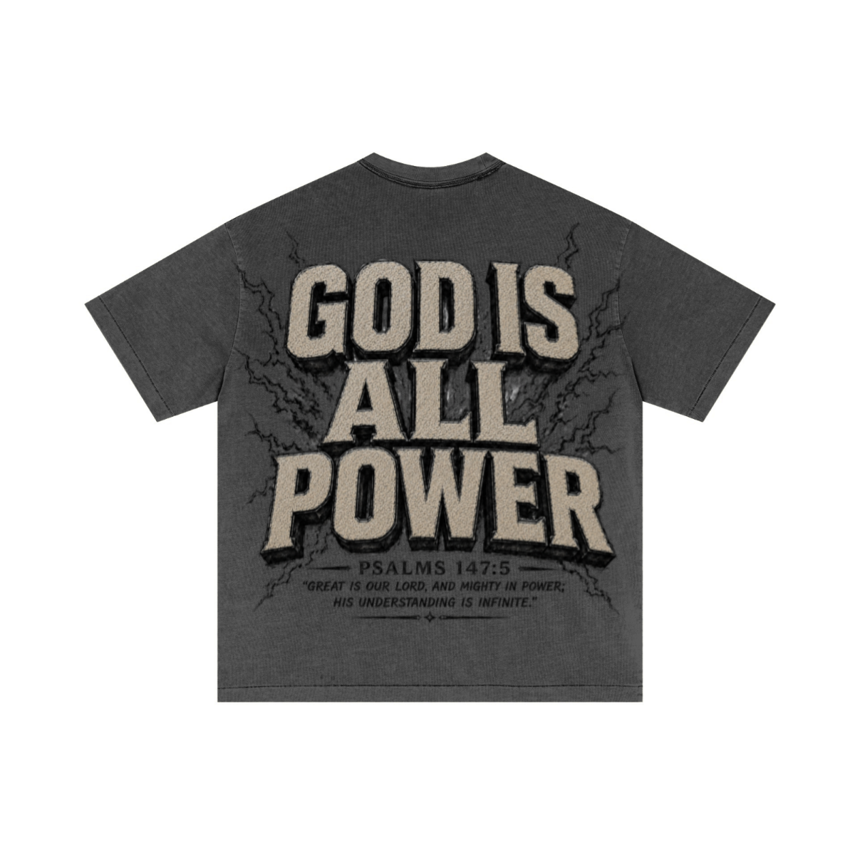 275GSM Unisex Double-Yarn 100% Cotton Plain-Wash T-shirt Dark Grey