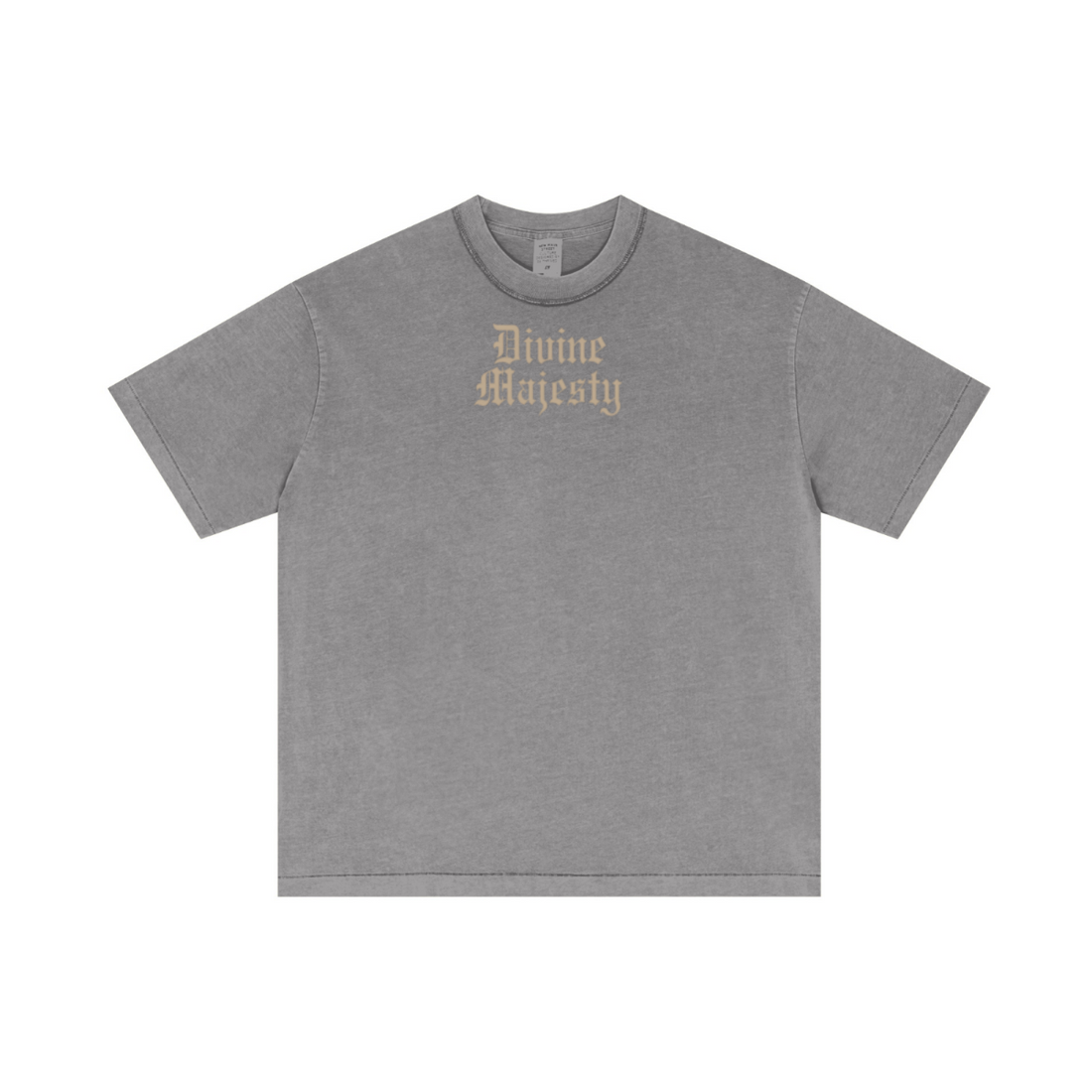 275GSM Unisex Double-Yarn 100% Cotton Plain-Wash T-shirt Medium Grey