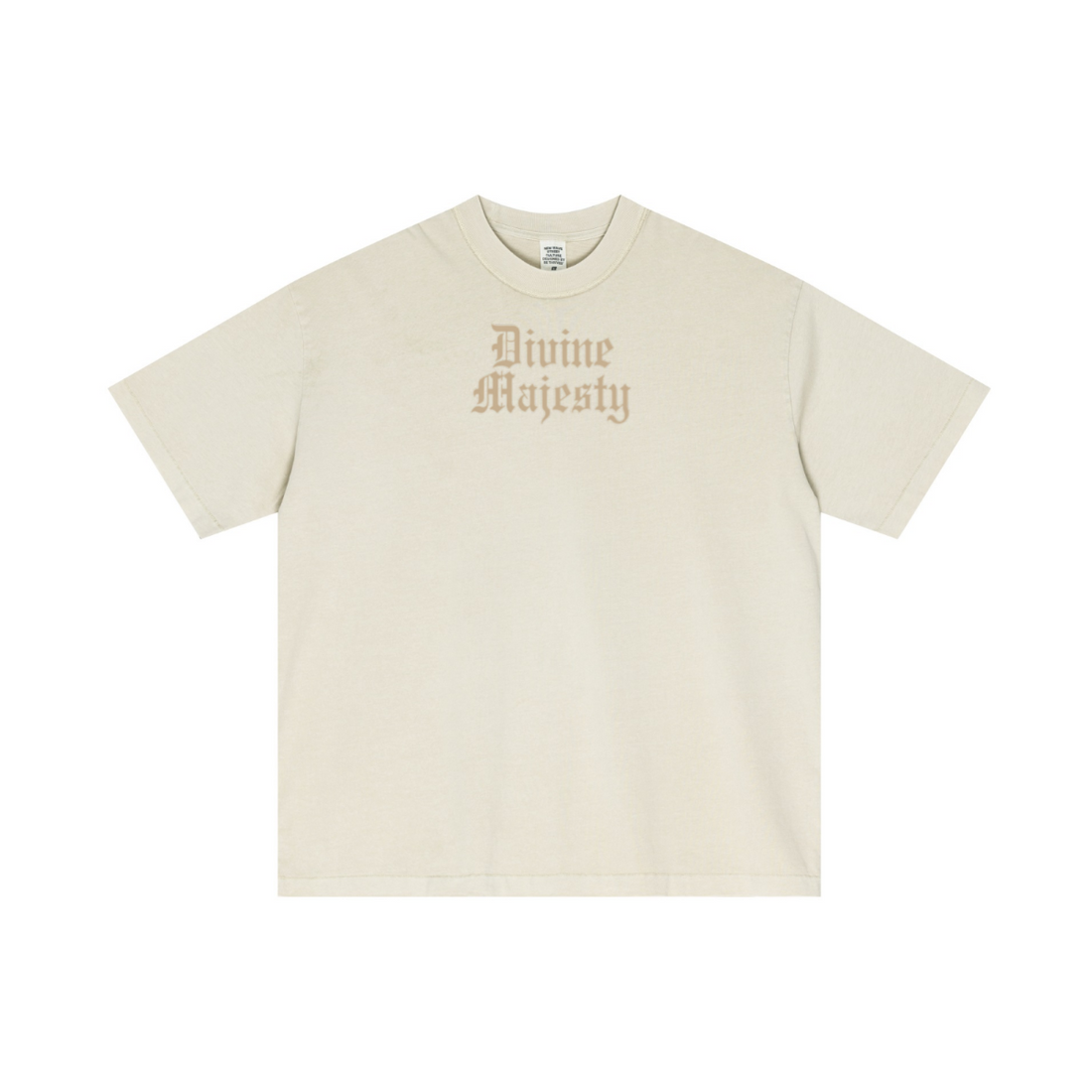 275GSM Unisex Double-Yarn 100% Cotton Plain-Wash T-shirt Apricot Grey