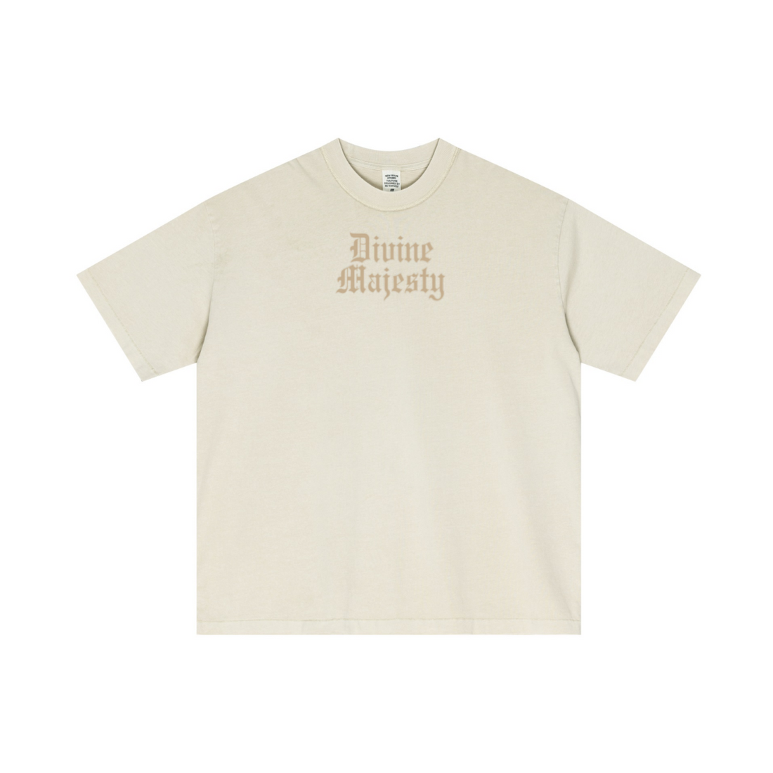 275GSM Unisex Double-Yarn 100% Cotton Plain-Wash T-shirt Apricot Grey