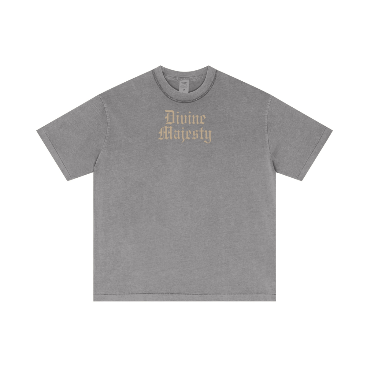 275GSM Unisex Double-Yarn 100% Cotton Plain-Wash T-shirt Medium Grey