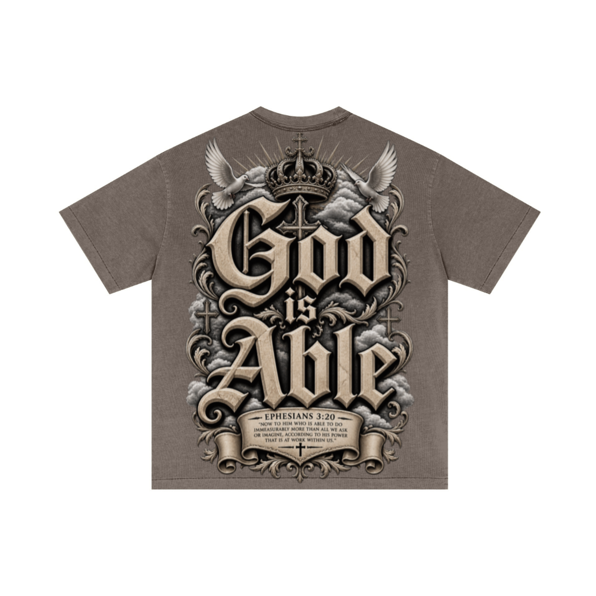 275GSM Unisex Double-Yarn 100% Cotton Plain-Wash T-shirt Coffee Brown