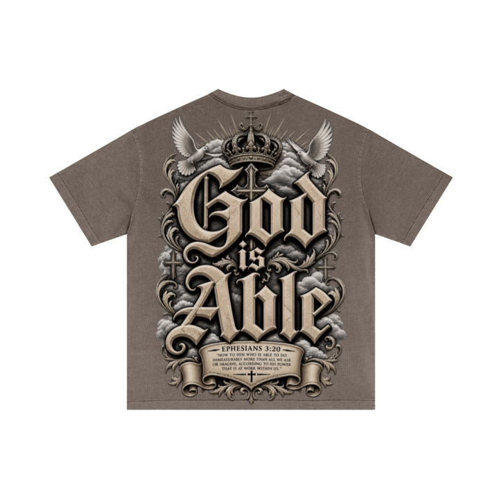 275GSM Unisex Double-Yarn 100% Cotton Plain-Wash T-shirt Coffee Brown