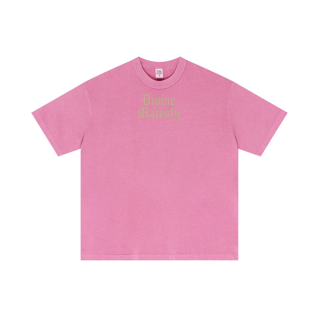 275GSM Unisex Double-Yarn 100% Cotton Plain-Wash T-shirt Rose Pink
