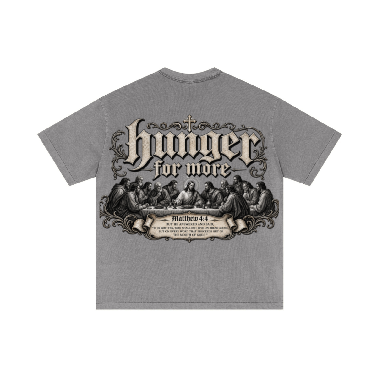 275GSM Unisex Double-Yarn 100% Cotton Plain-Wash T-shirt Medium Grey