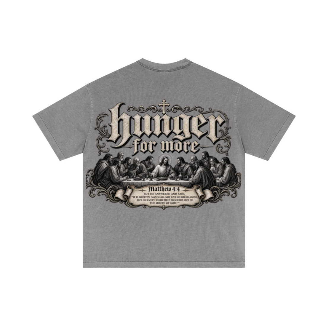 275GSM Unisex Double-Yarn 100% Cotton Plain-Wash T-shirt Medium Grey