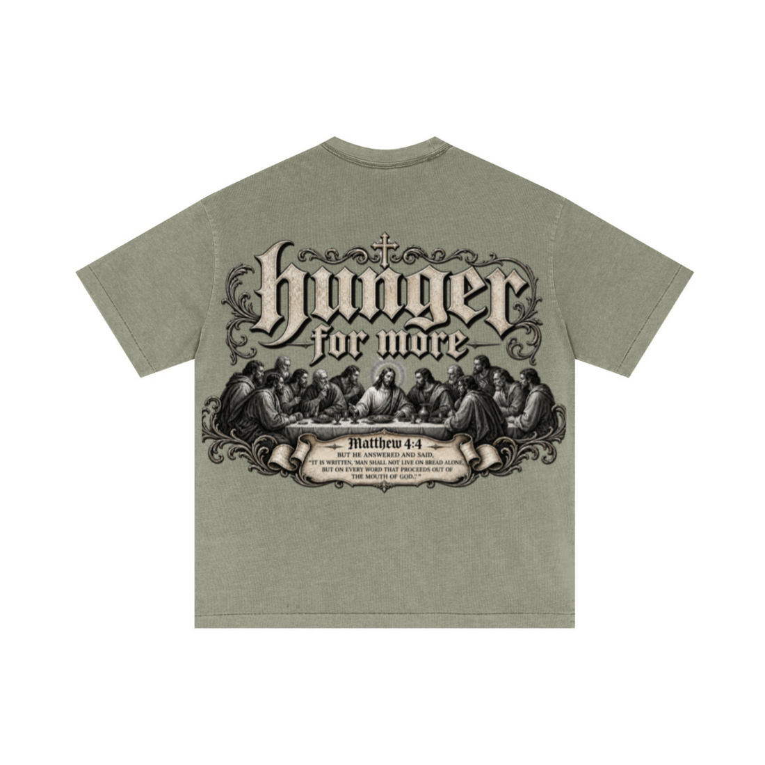 275GSM Unisex Double-Yarn 100% Cotton Plain-Wash T-shirt Greyish Green 