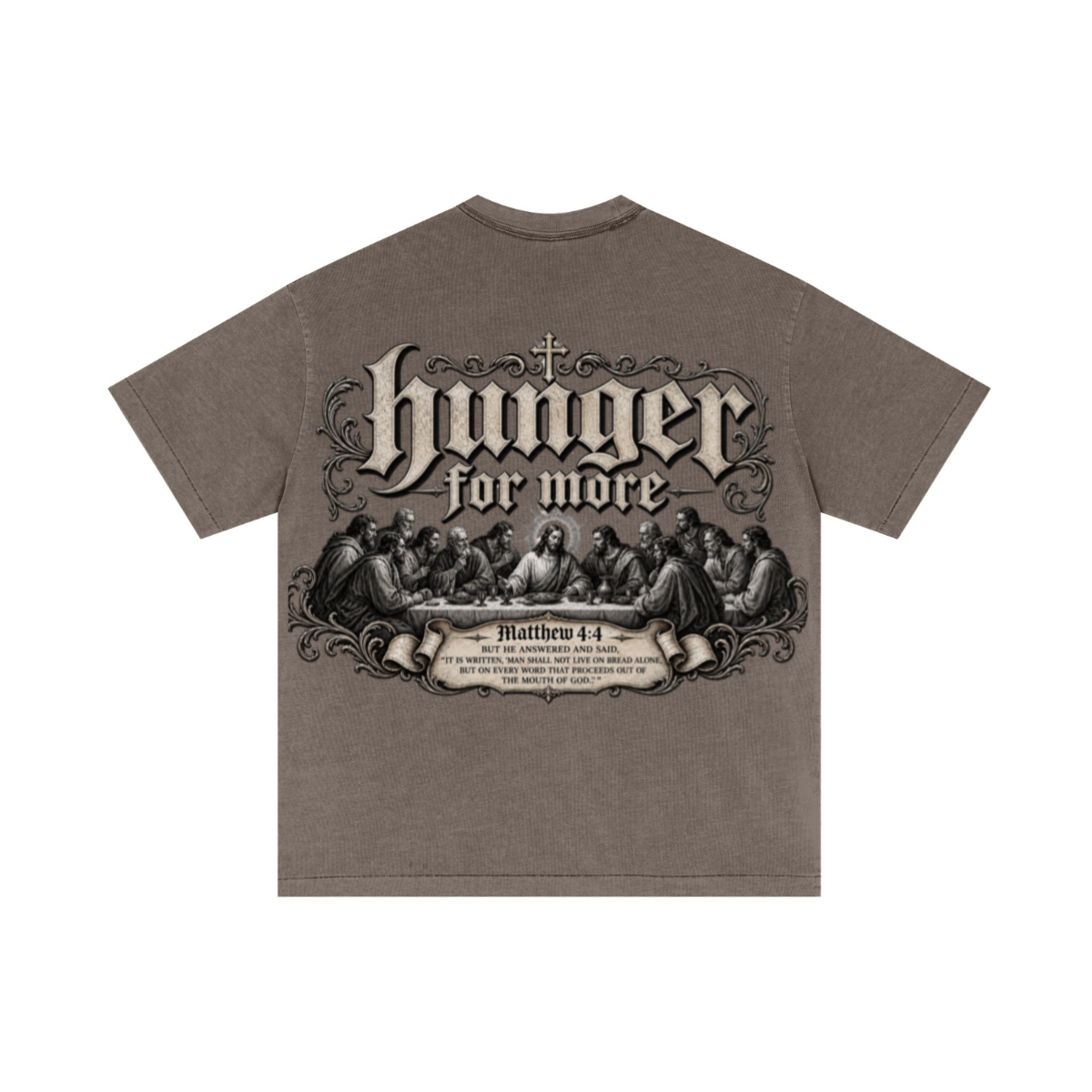 275GSM Unisex Double-Yarn 100% Cotton Plain-Wash T-shirt Coffee Brown
