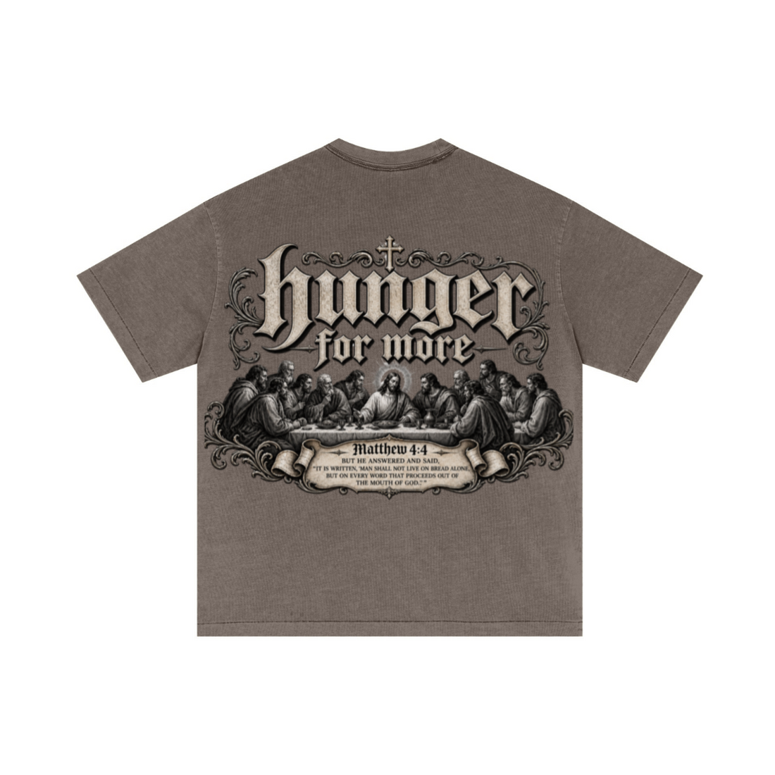 275GSM Unisex Double-Yarn 100% Cotton Plain-Wash T-shirt Coffee Brown
