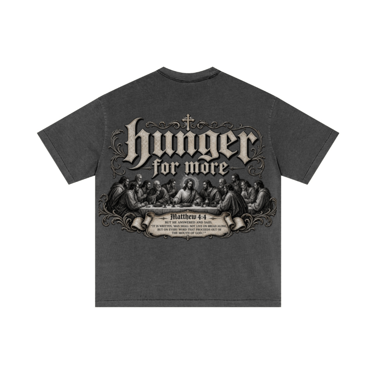 275GSM Unisex Double-Yarn 100% Cotton Plain-Wash T-shirt Dark Grey