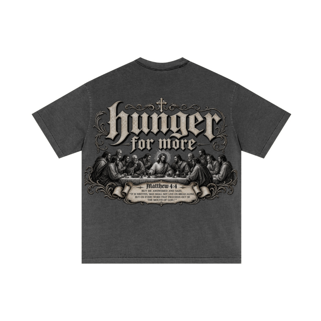 275GSM Unisex Double-Yarn 100% Cotton Plain-Wash T-shirt Dark Grey