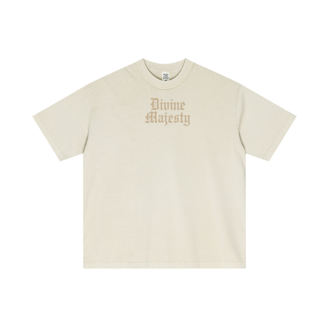 275GSM Unisex Double-Yarn 100% Cotton Plain-Wash T-shirt Apricot Grey