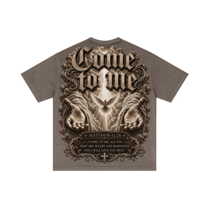 275GSM Unisex Double-Yarn 100% Cotton Plain-Wash T-shirt Coffee Brown