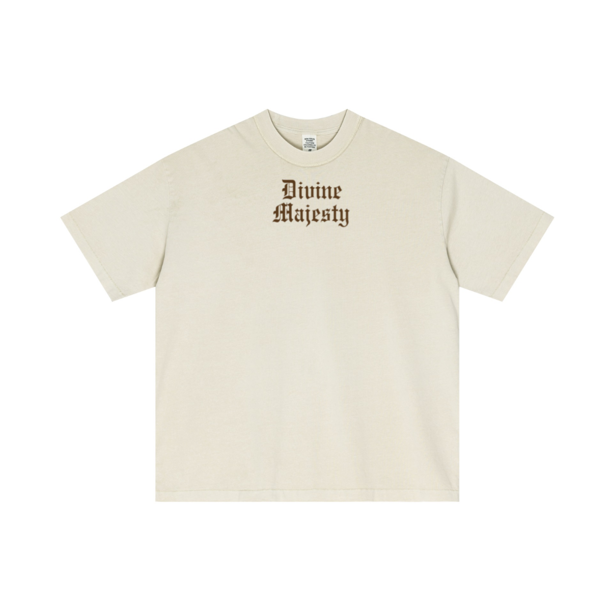 275GSM Unisex Double-Yarn 100% Cotton Plain-Wash T-shirt Apricot Grey