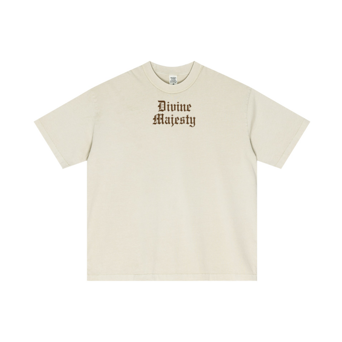 275GSM Unisex Double-Yarn 100% Cotton Plain-Wash T-shirt Apricot Grey
