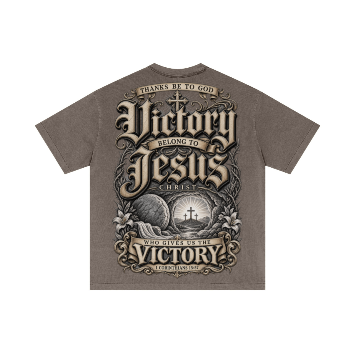 275GSM Unisex Double-Yarn 100% Cotton Plain-Wash T-shirt Coffee Brown