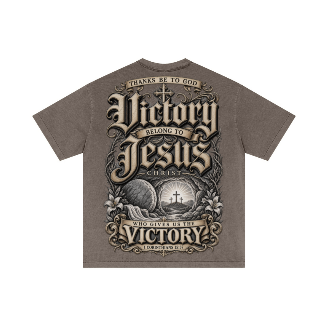 275GSM Unisex Double-Yarn 100% Cotton Plain-Wash T-shirt Coffee Brown
