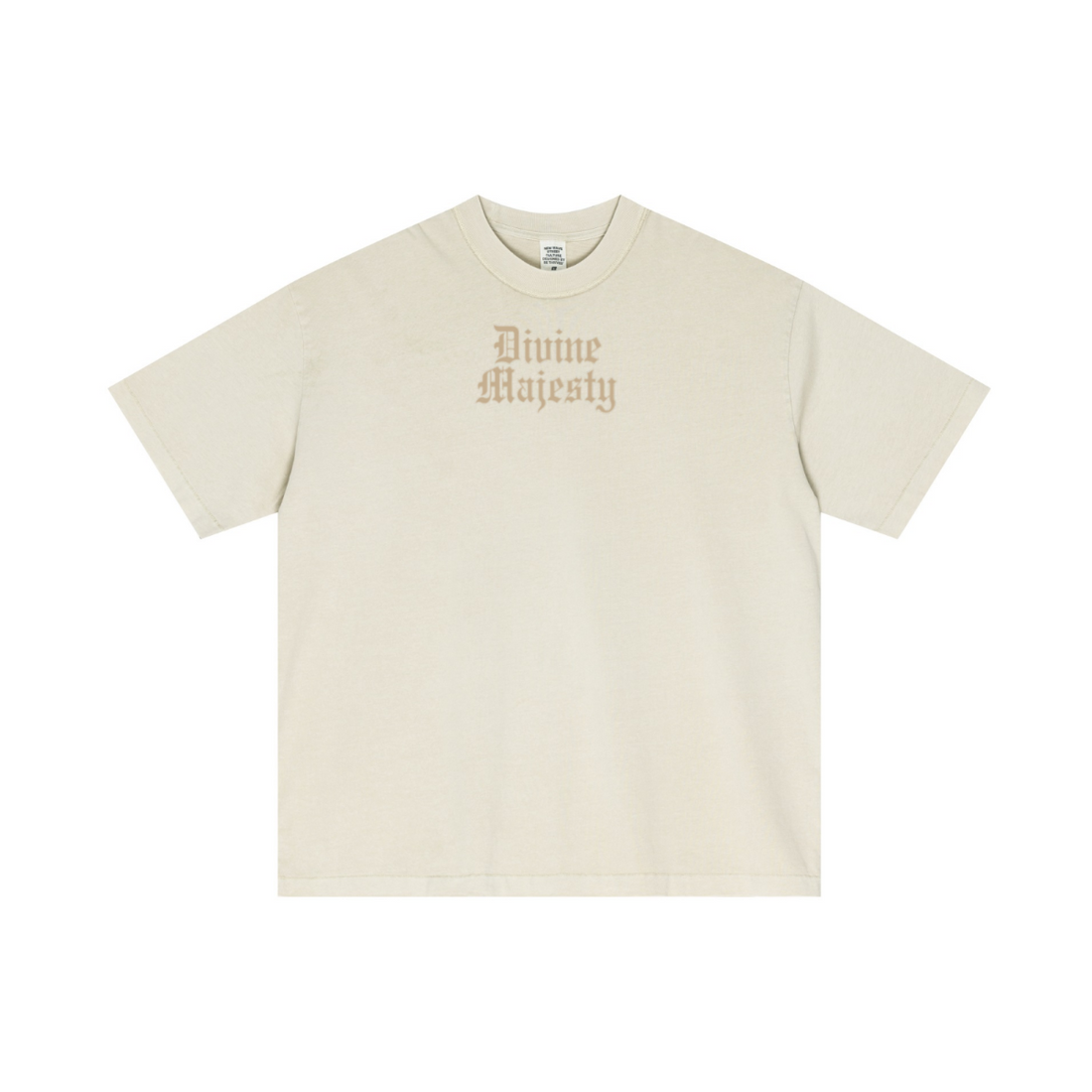 275GSM Unisex Double-Yarn 100% Cotton Plain-Wash T-shirt Apricot Grey