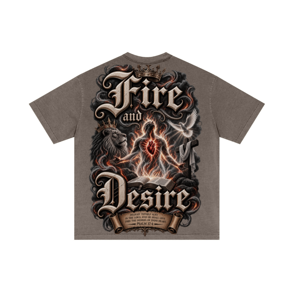275GSM Unisex Double-Yarn 100% Cotton Plain-Wash T-shirt Coffee Brown