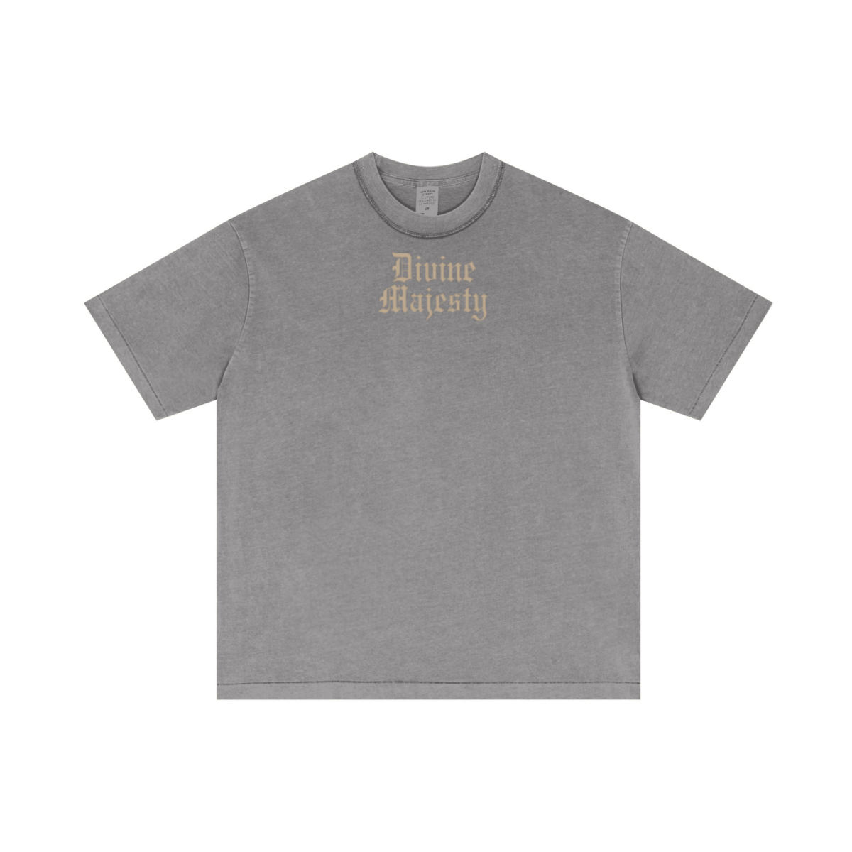 275GSM Unisex Double-Yarn 100% Cotton Plain-Wash T-shirt Medium Grey