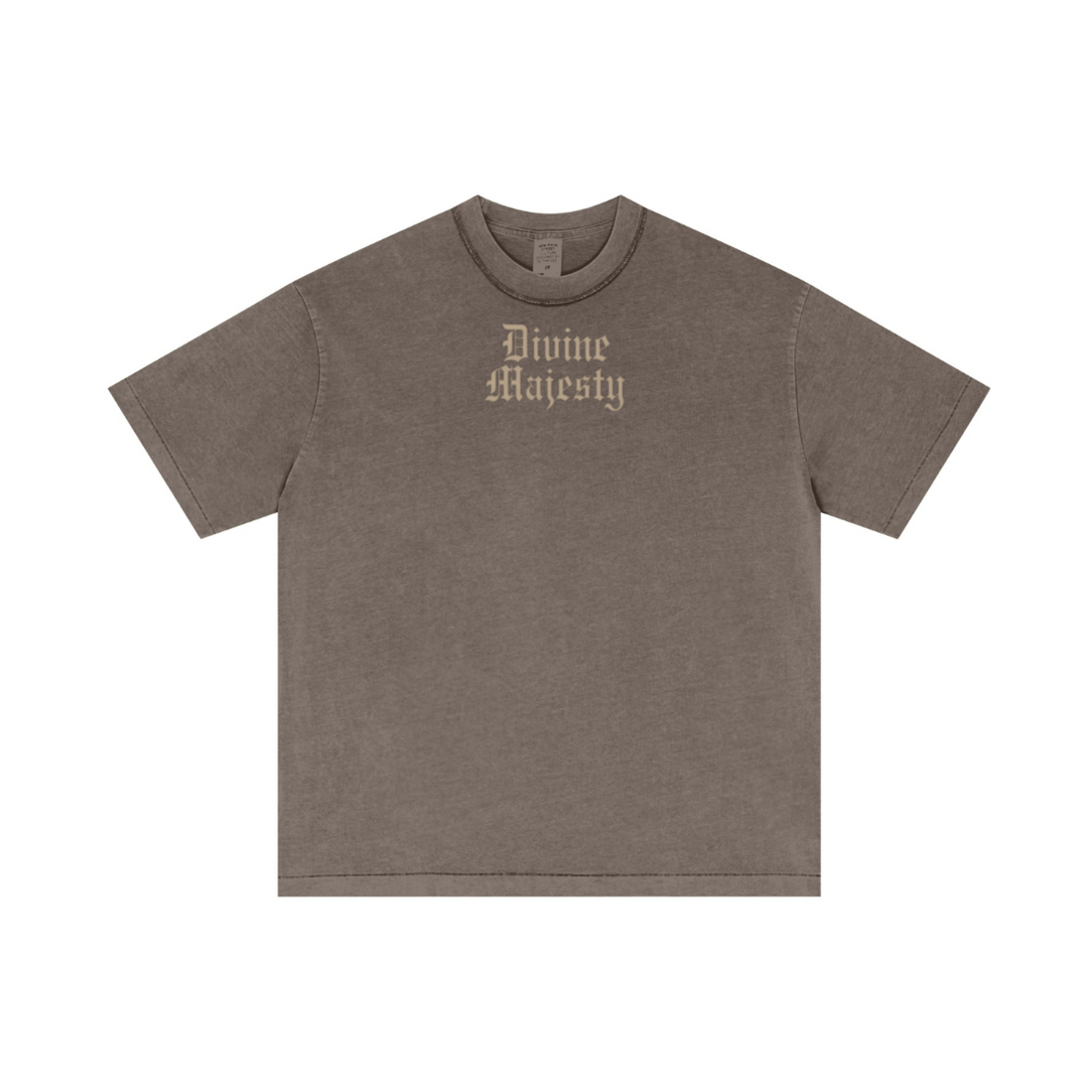 275GSM Unisex Double-Yarn 100% Cotton Plain-Wash T-shirt Coffee Brown