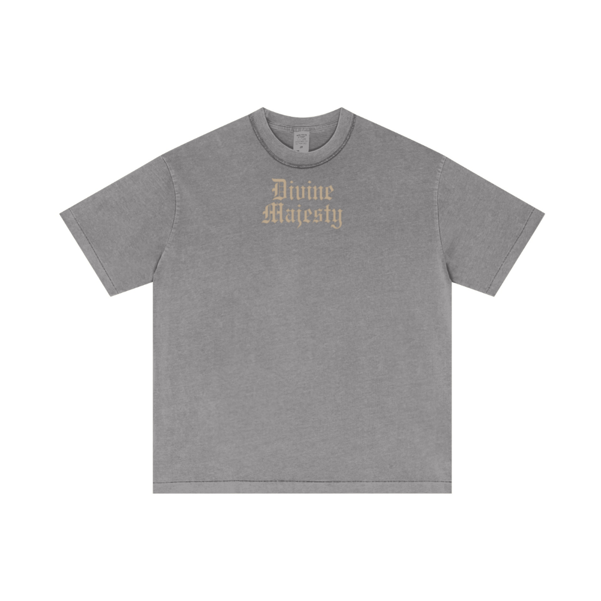 275GSM Unisex Double-Yarn 100% Cotton Plain-Wash T-shirt Medium Grey