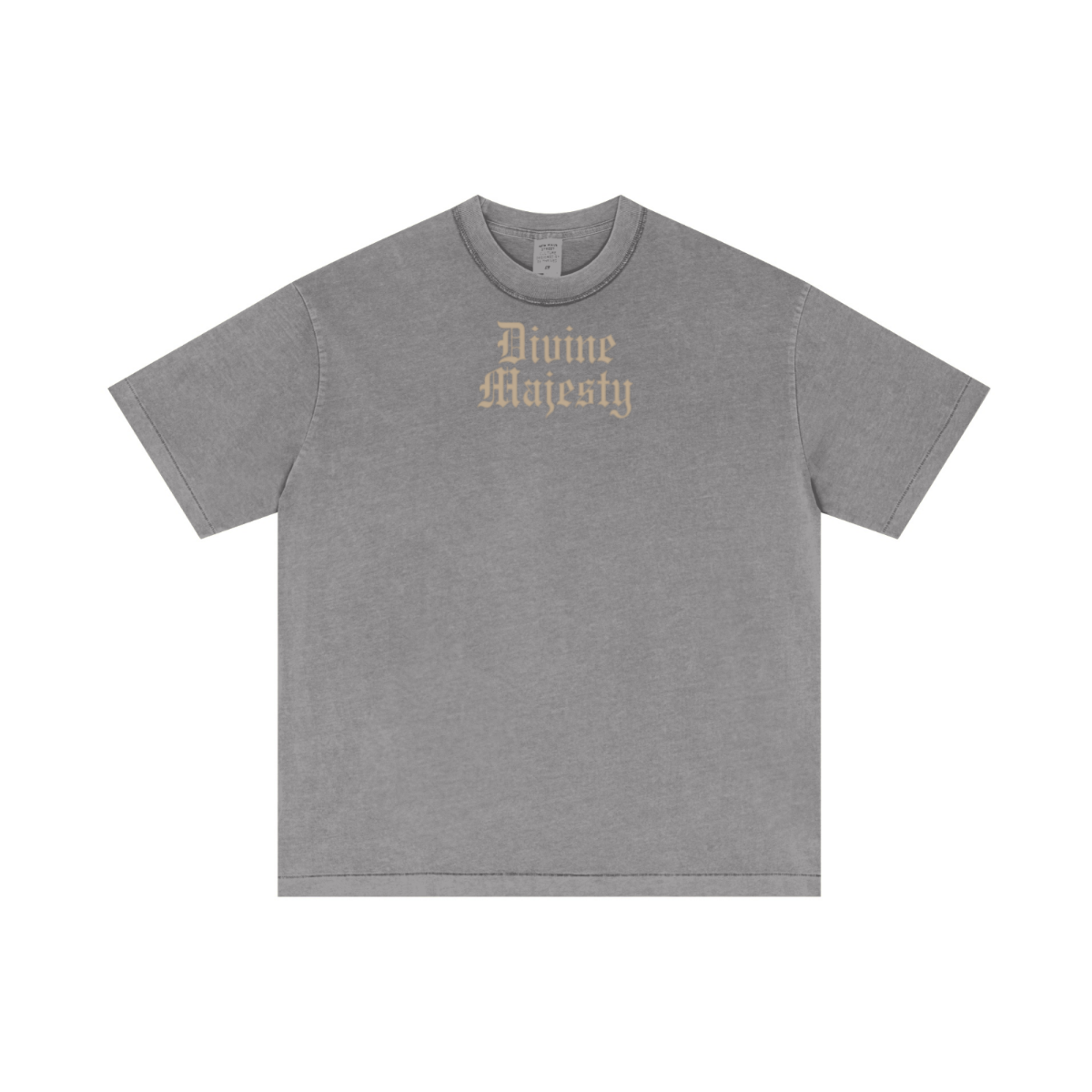 275GSM Unisex Double-Yarn 100% Cotton Plain-Wash T-shirt Medium Grey