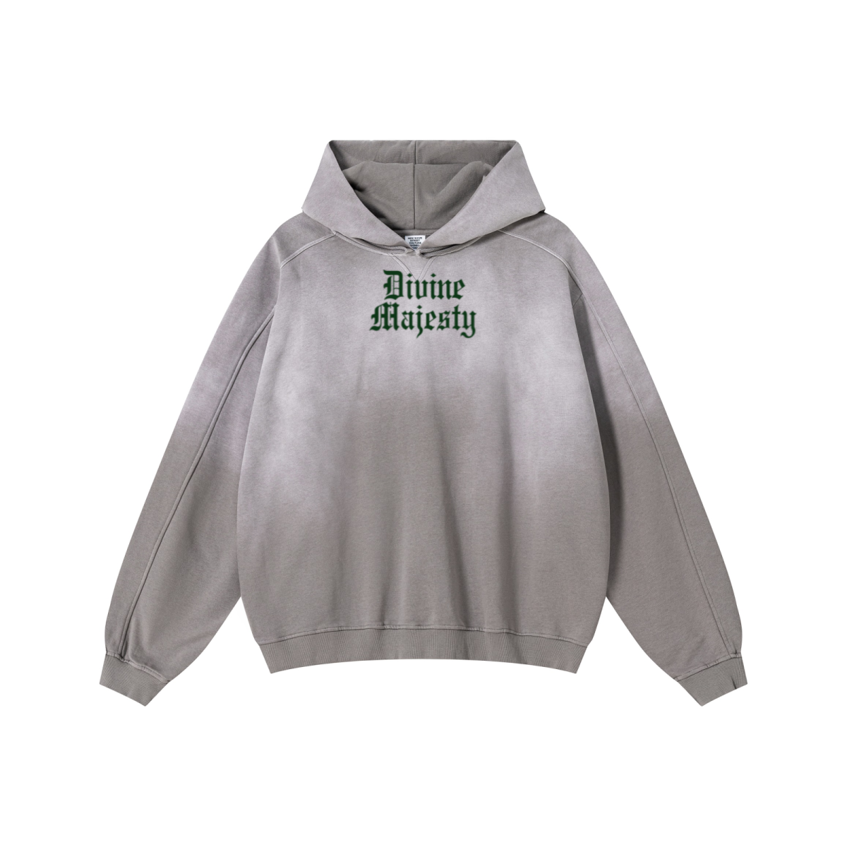 370GSM Unisex Monkey Wash Raw-Edge PP-Sprayed French Terry Hoodie Vintage Medium Grey