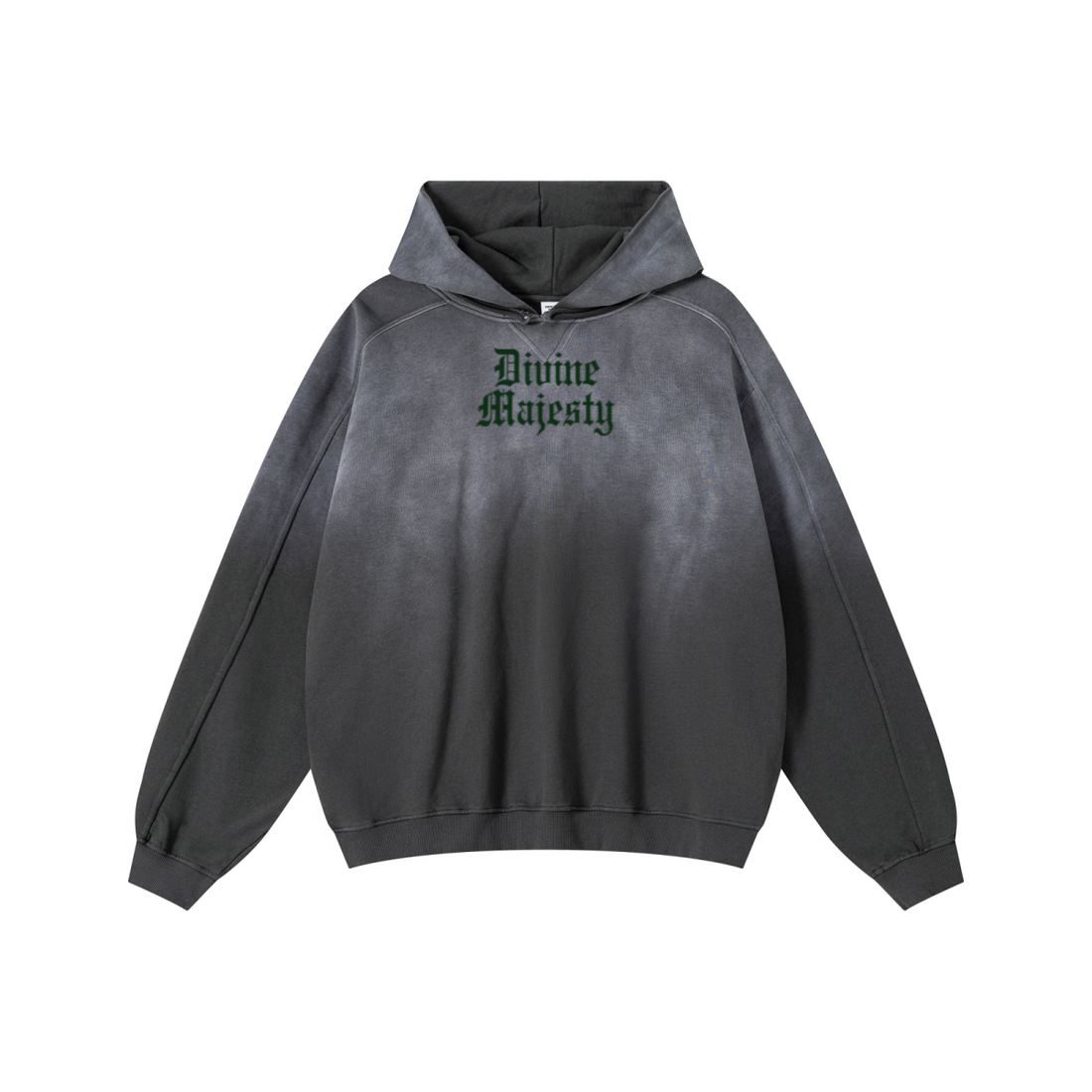 370GSM Unisex Monkey Wash Raw-Edge PP-Sprayed French Terry Hoodie Vintage Dark Grey
