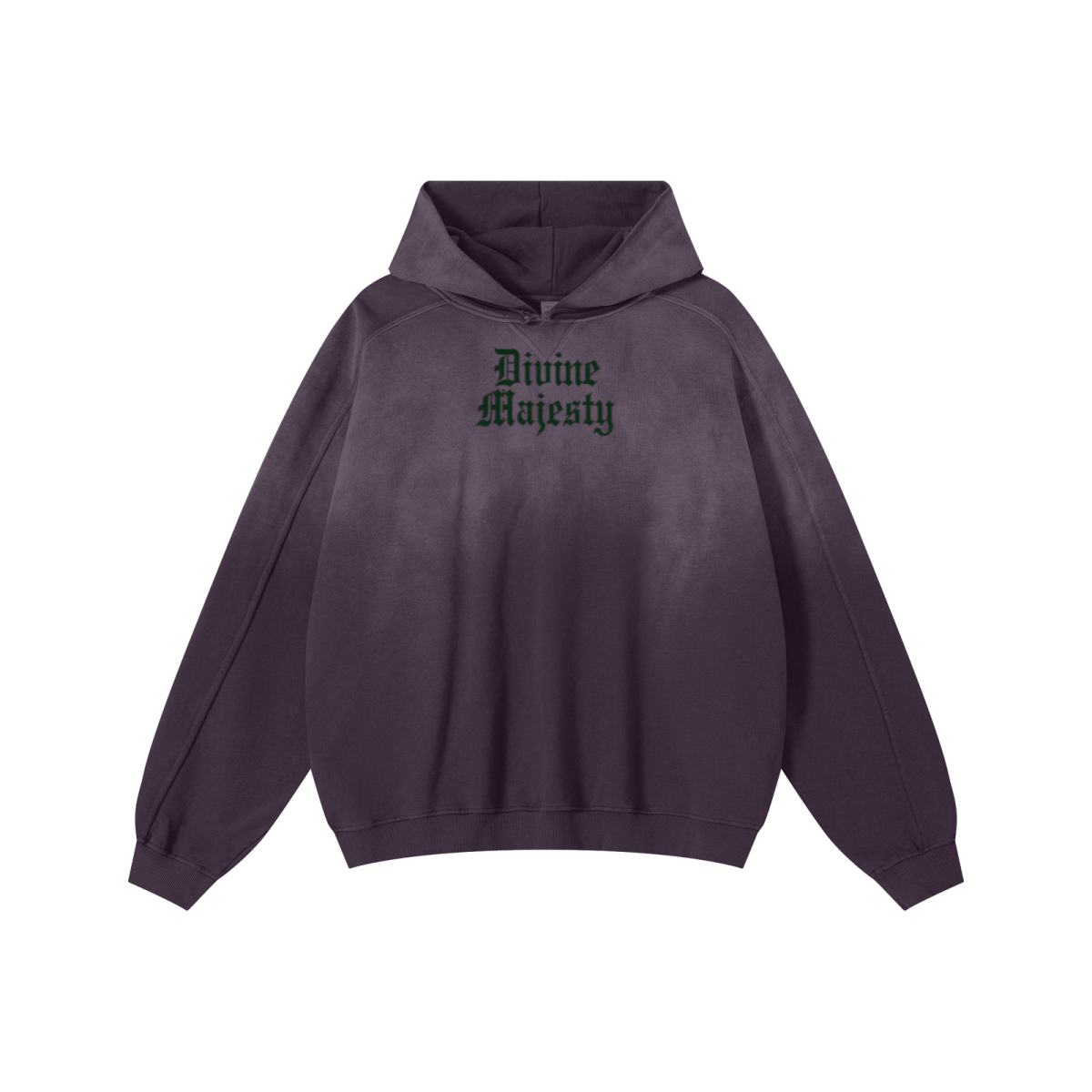 370GSM Unisex Monkey Wash Raw-Edge PP-Sprayed French Terry Hoodie Vintage Purple