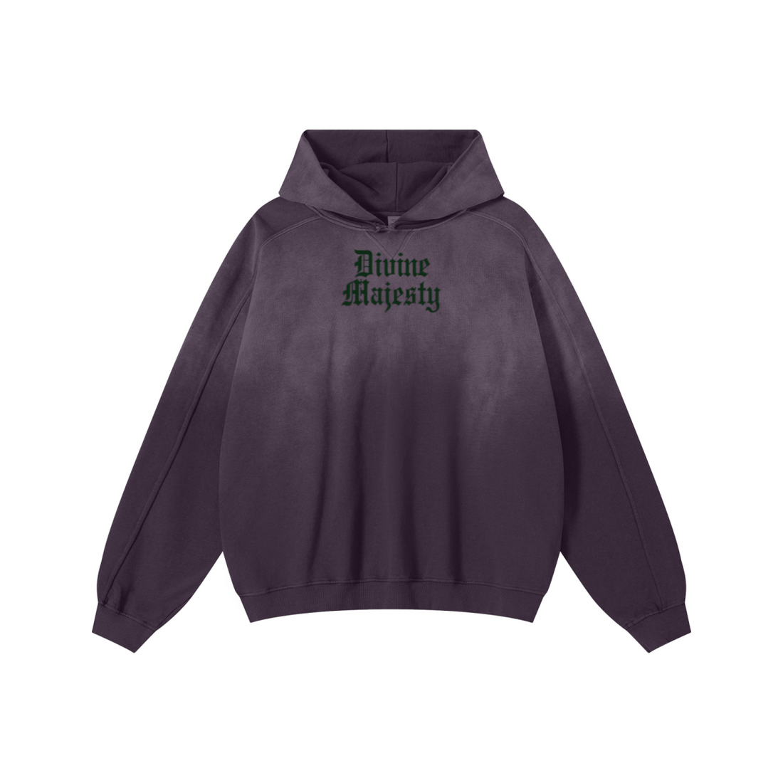 370GSM Unisex Monkey Wash Raw-Edge PP-Sprayed French Terry Hoodie Vintage Purple