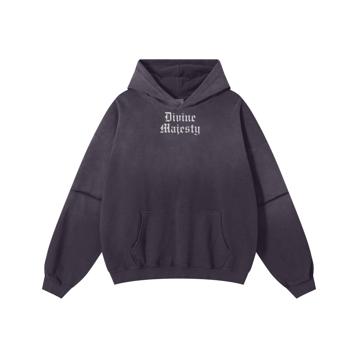 370GSM Unisex Monkey Wash Faux-Two-Piece PP-Sprayed  French Terry Hoodie Vintage Purple