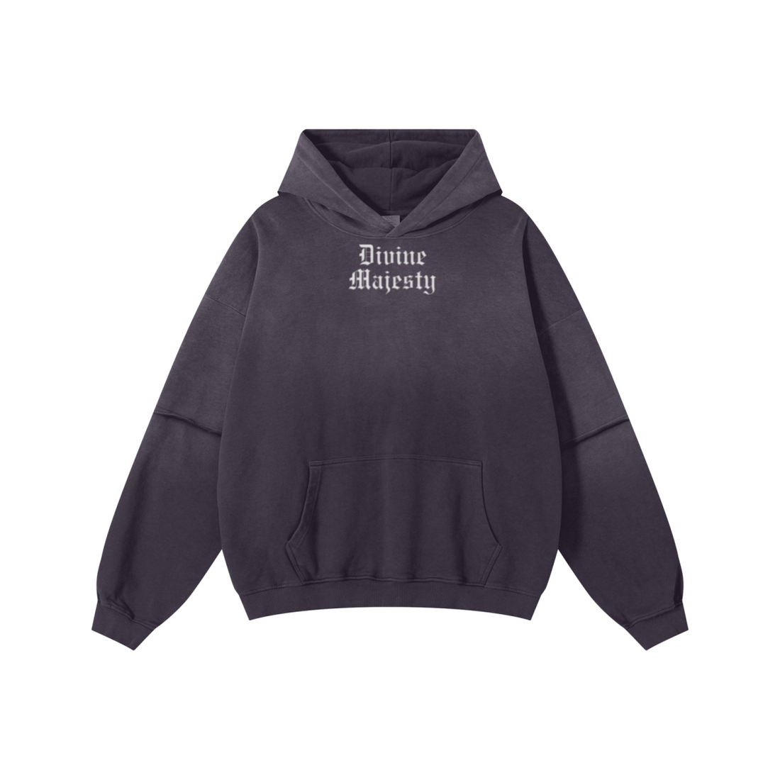 370GSM Unisex Monkey Wash Faux-Two-Piece PP-Sprayed  French Terry Hoodie Vintage Purple
