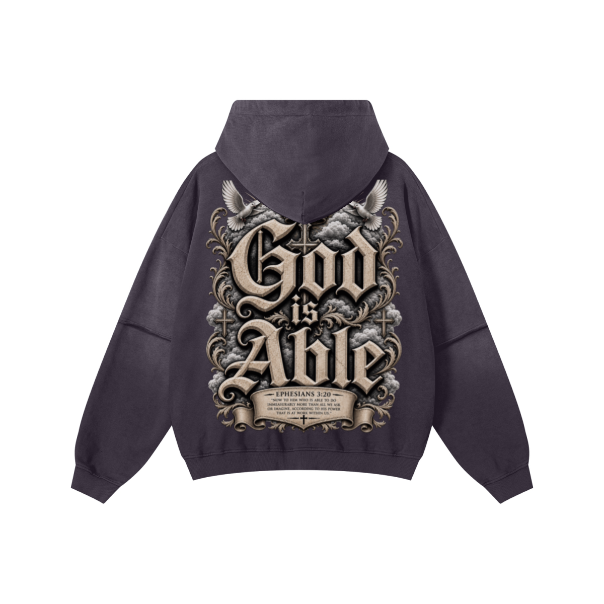 370GSM Unisex Monkey Wash Faux-Two-Piece PP-Sprayed  French Terry Hoodie Vintage Purple