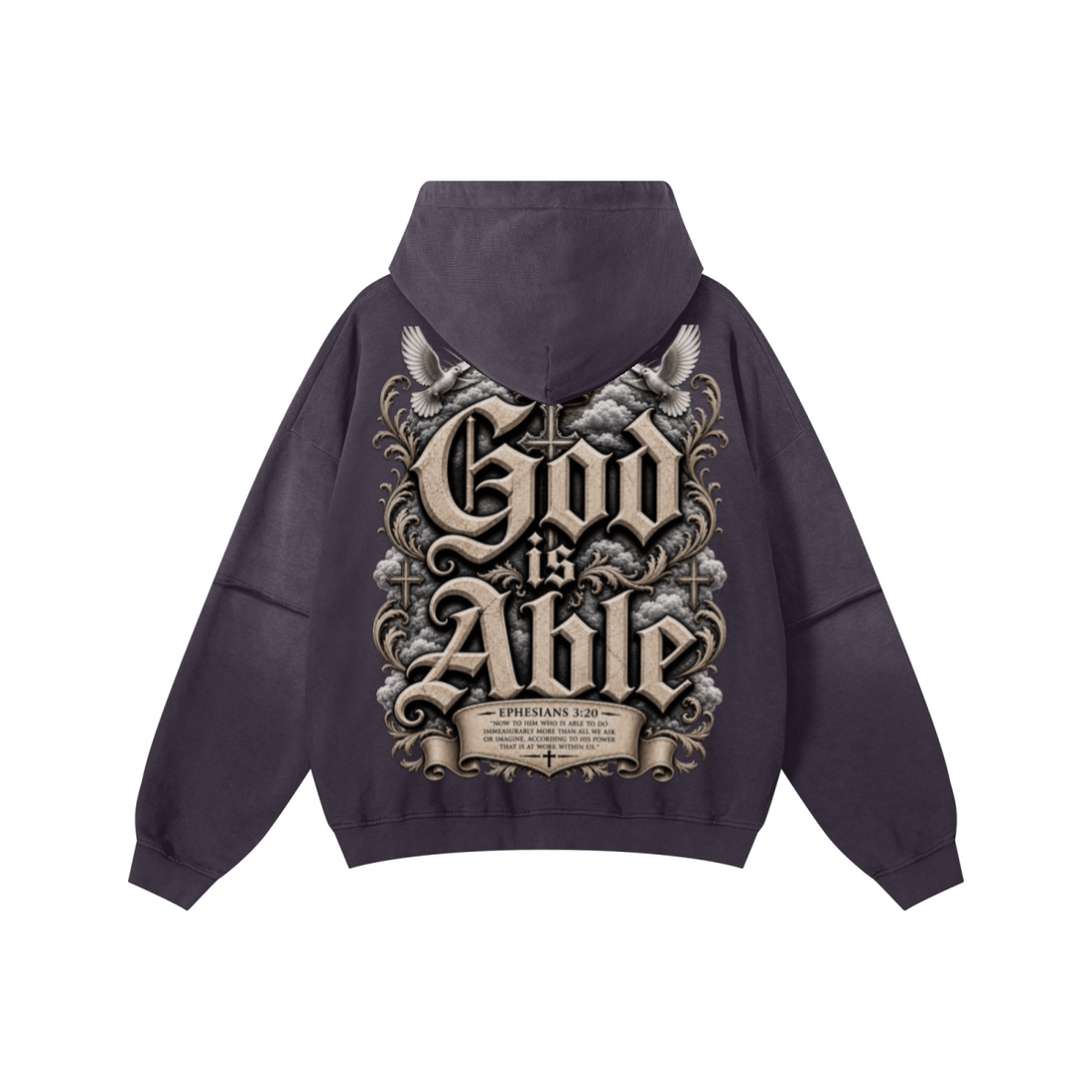 370GSM Unisex Monkey Wash Faux-Two-Piece PP-Sprayed  French Terry Hoodie Vintage Purple