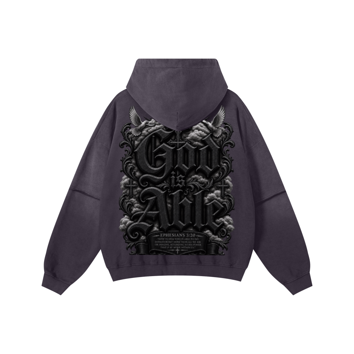 370GSM Unisex Monkey Wash Faux-Two-Piece PP-Sprayed  French Terry Hoodie Vintage Purple