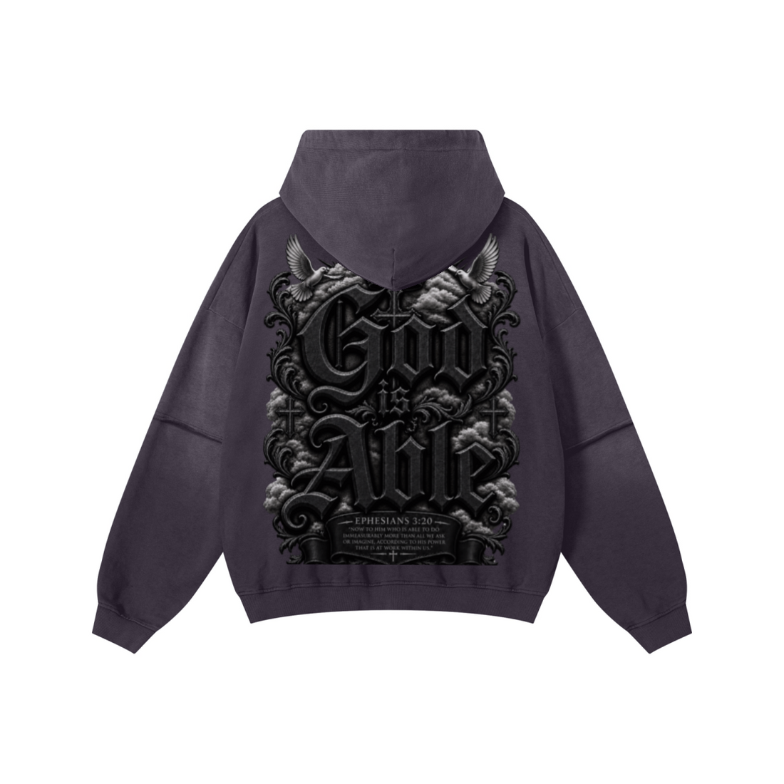 370GSM Unisex Monkey Wash Faux-Two-Piece PP-Sprayed  French Terry Hoodie Vintage Purple